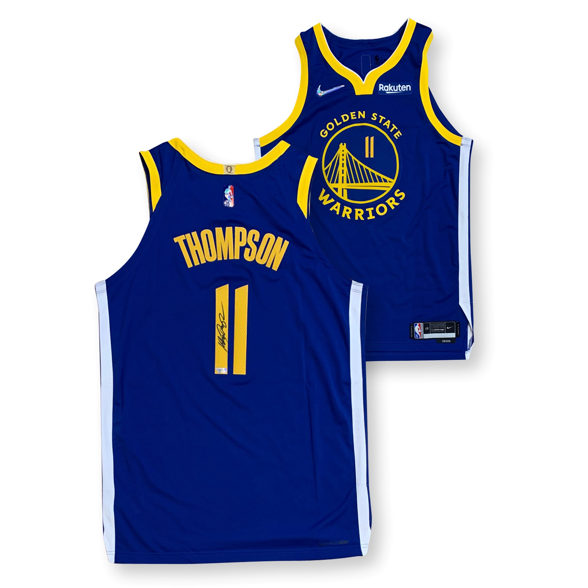 Klay Thompson Autographed Golden State Signed Nike Blue Diamond Swingman Jersey Fanatics Authentic COA