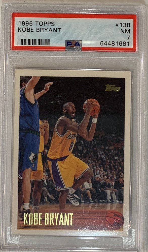 Kobe Bryant 1996 Topps Basketball Rookie Card RC #138 Graded PSA 7