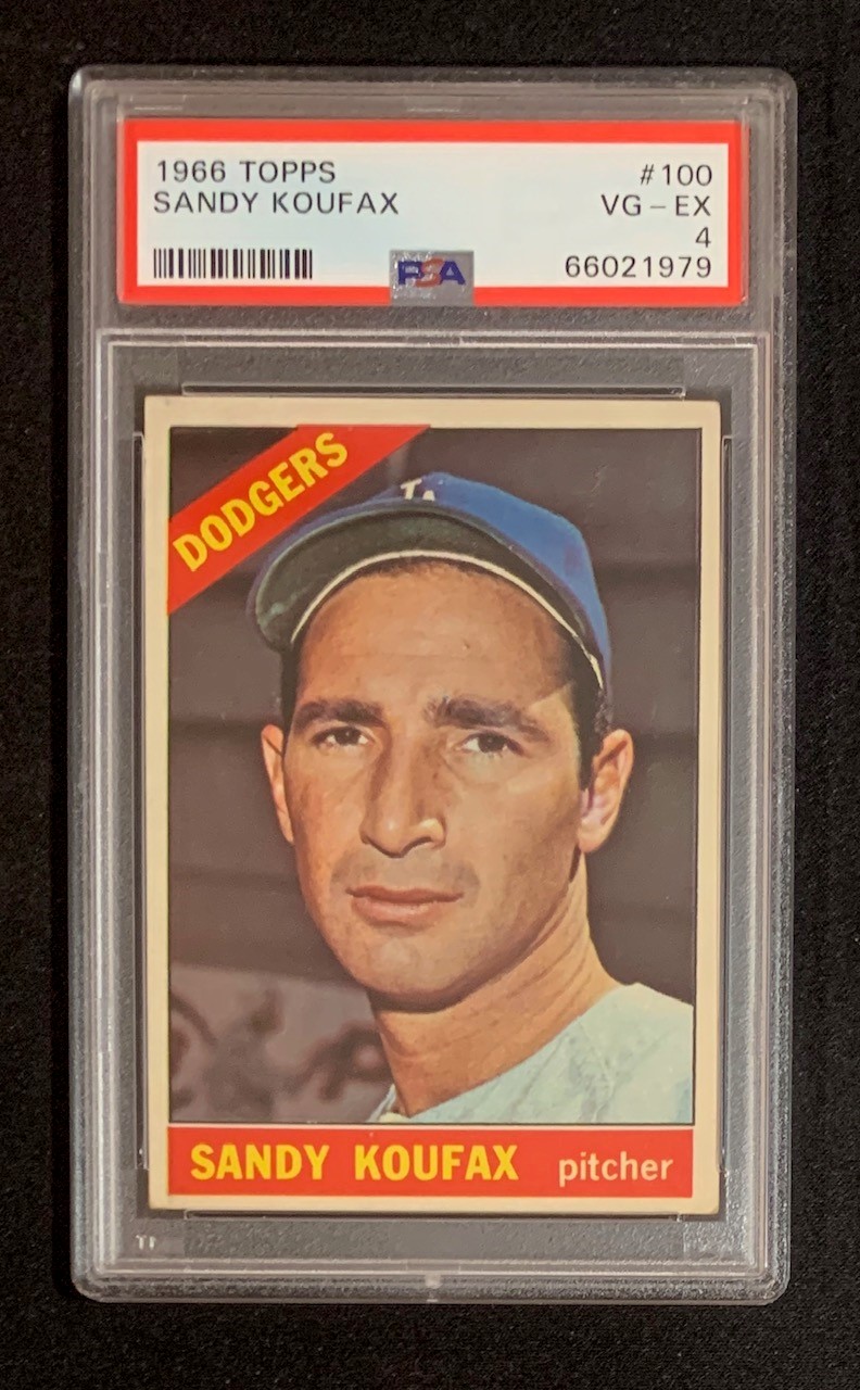 Sandy Koufax 1966 Topps Baseball Card #100 Graded PSA 4 66021979 Sandy Koufax 1966 Topps Baseball Card #100 Graded PSA 4 66021979