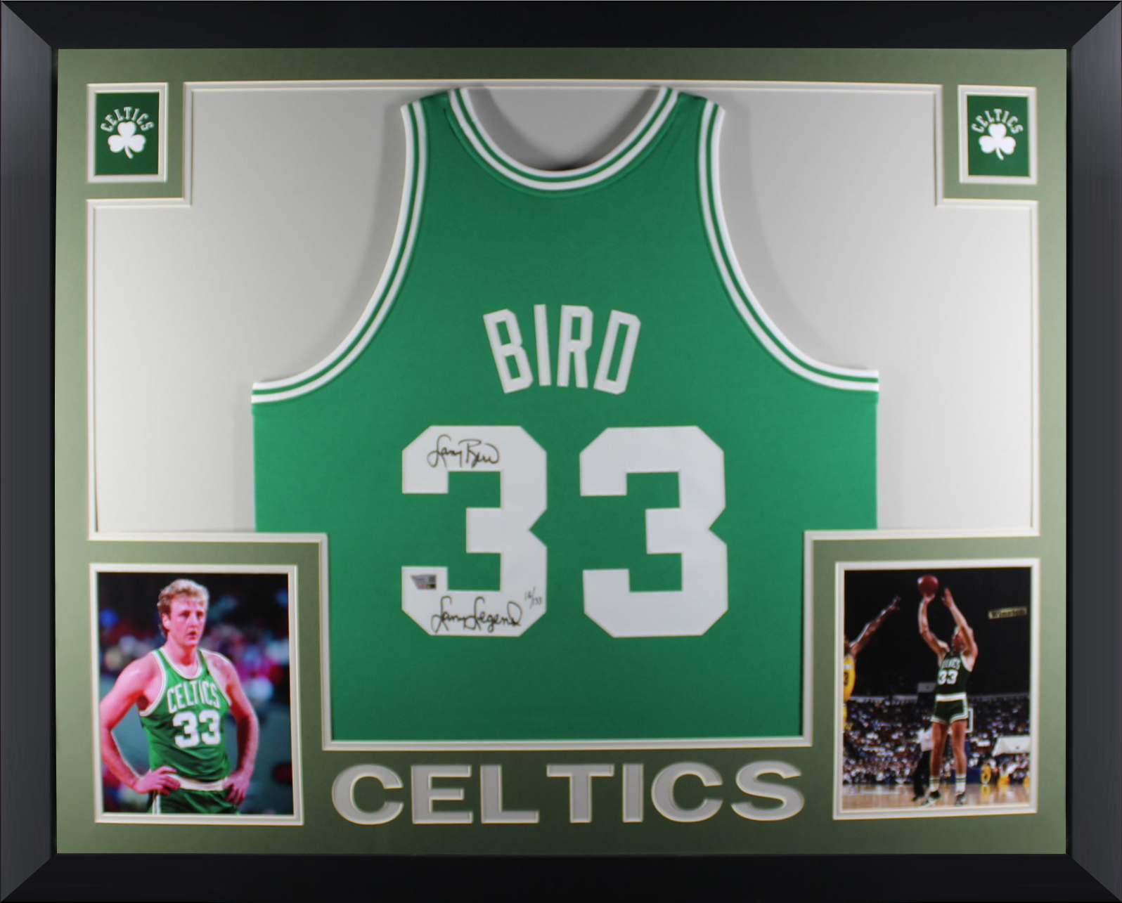 Larry Bird Autographed Boston Celtics Signed Mitchell & Ness Authentic Framed Jersey LARRY LEGEND Fanatics COA LE of 133