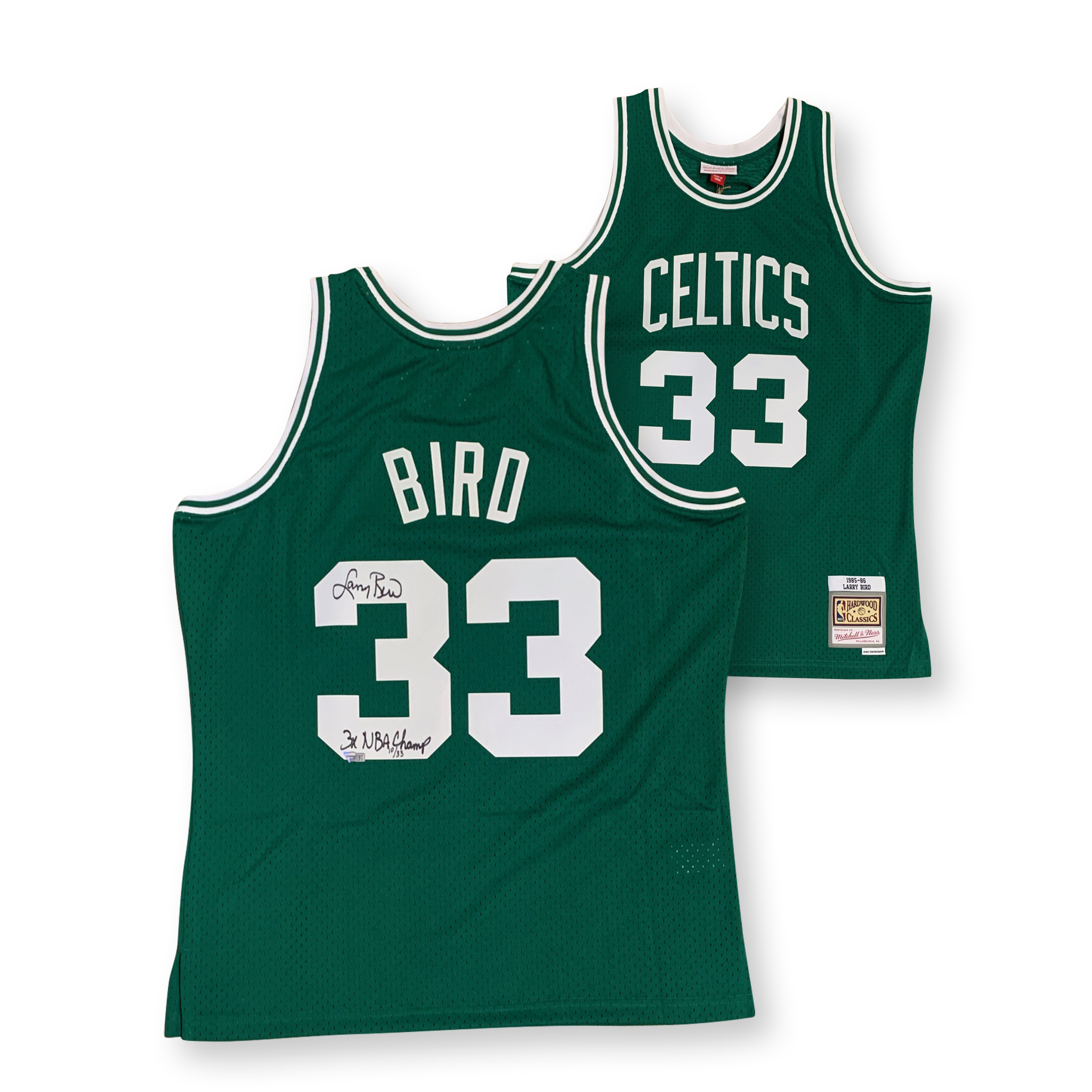 Larry Bird Autographed Boston Celtics Signed Mitchell & Ness Swingman Jersey 3 x NBA CHAMP Fanatics Authentic COA LE of 33