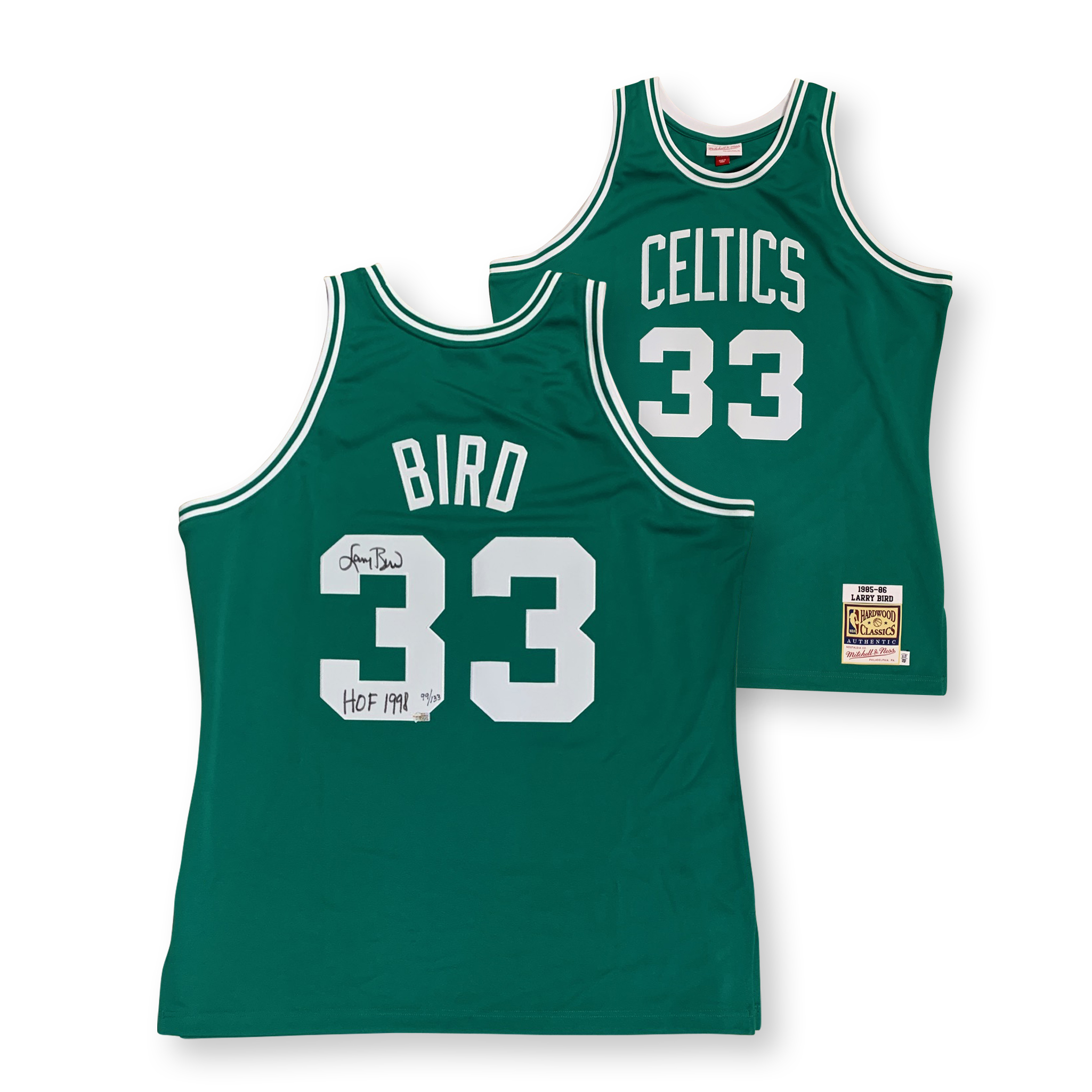 Larry Bird Autographed Boston Celtics Signed Mitchell & Ness Authentic Jersey Hall of Fame HOF 1998 Fanatics COA LE of 133