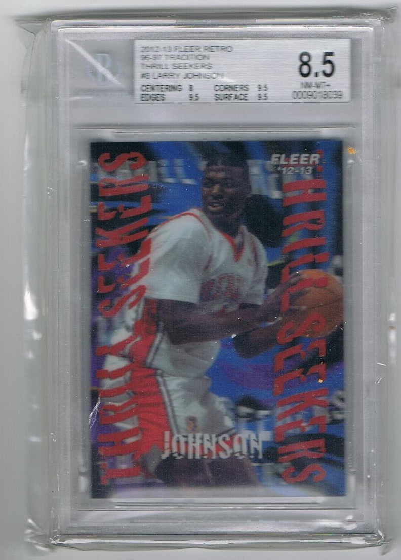 Larry Johnson UNLV Runnin Rebels 2012-13 Fleer Retro 96-97 Tradition Thrill Seekers #8 Basketball Graded Card Beckett BGS 8.5 NM MT +