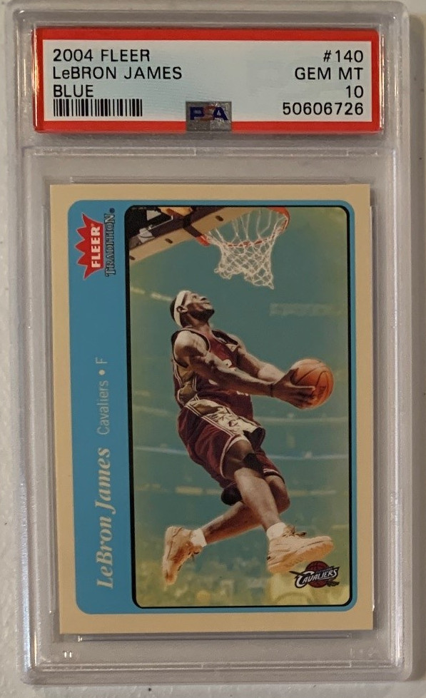 LeBron James 2004 Fleer Blue Basketball Card #140 Graded PSA 10