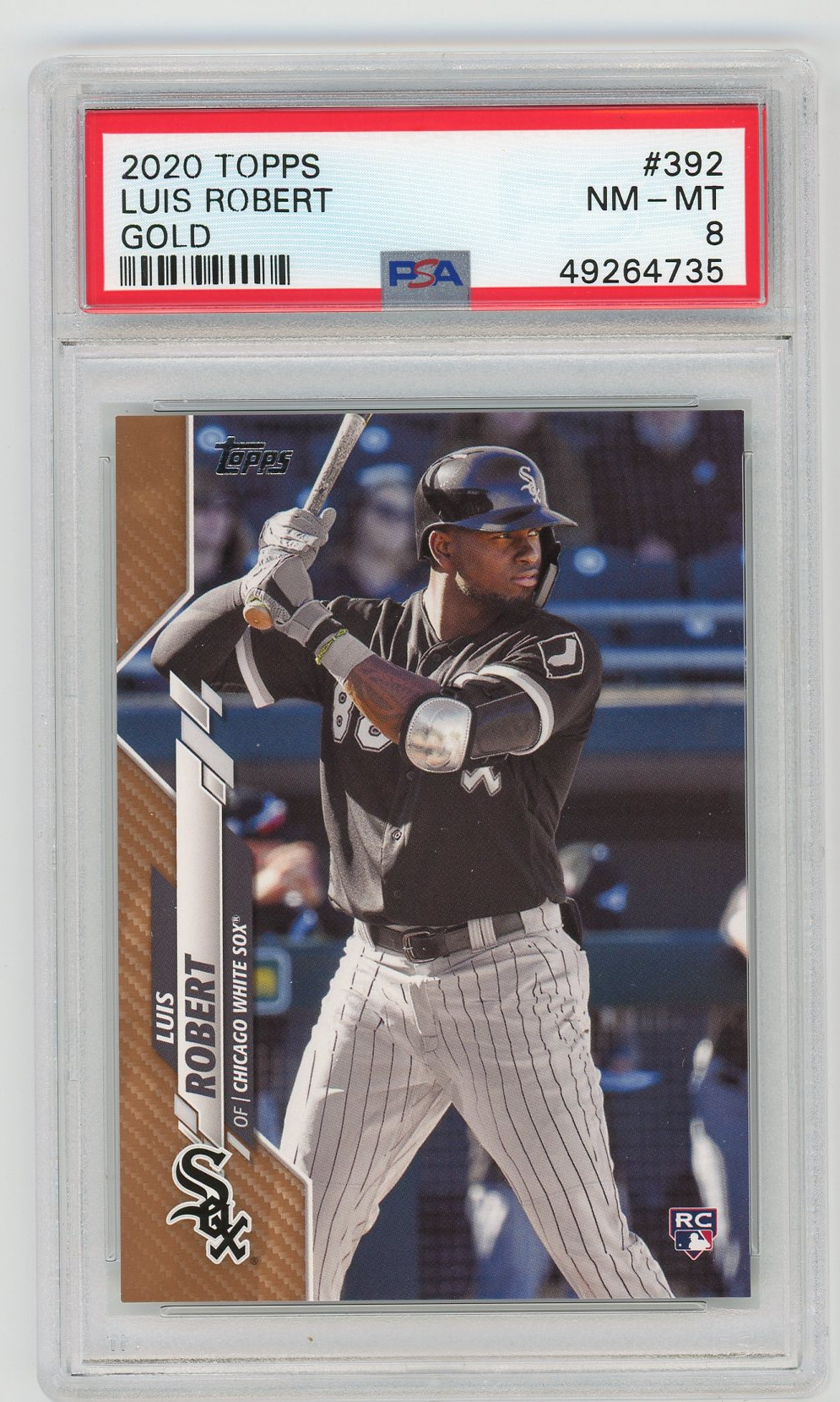 Luis Robert 2020 Topps Series 2 Baseball Rookie Card RC #392 Gold Graded PSA 8 1333/2020