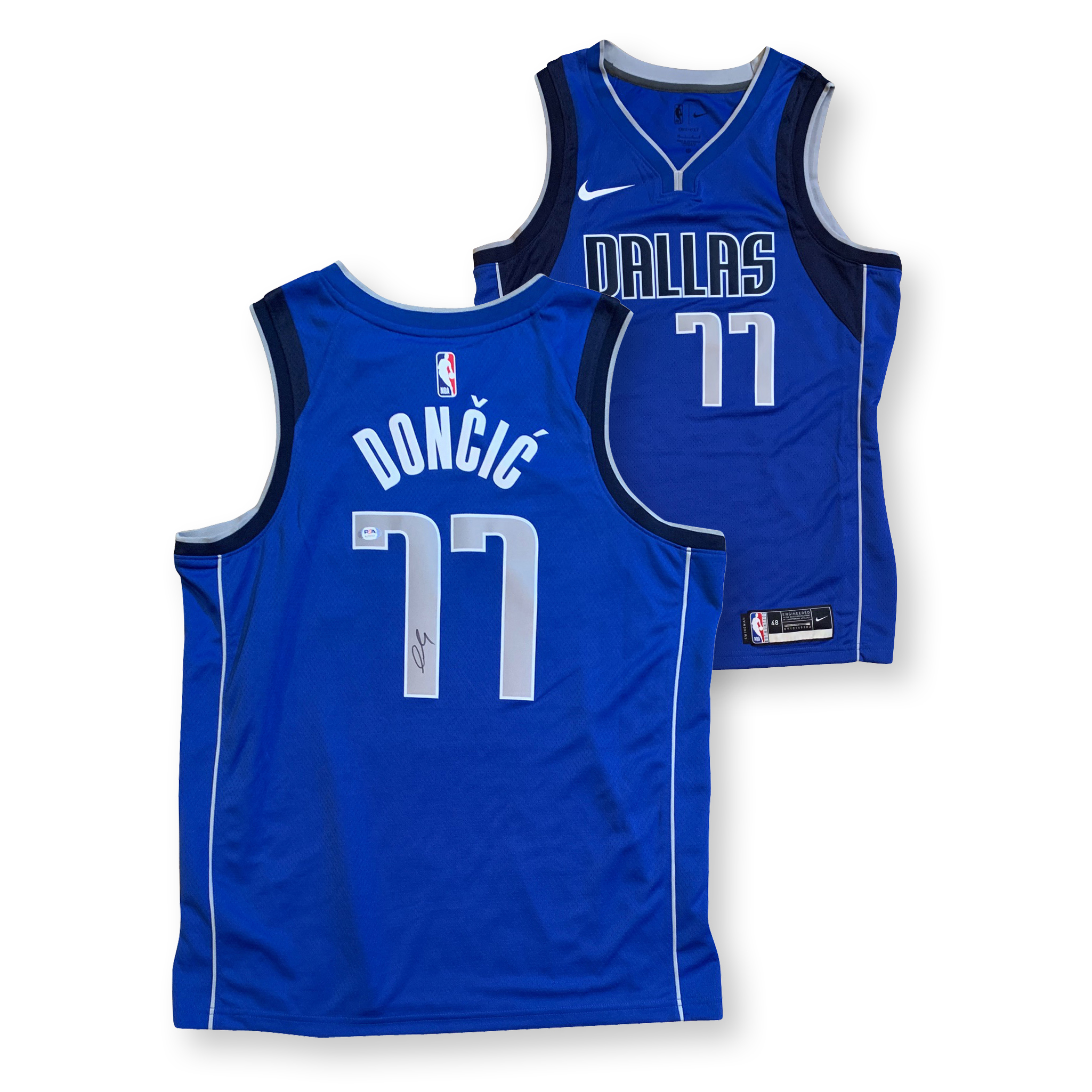 Luka Doncic Autographed Dallas Signed Swingman Basketball Jersey PSA DNA COA C