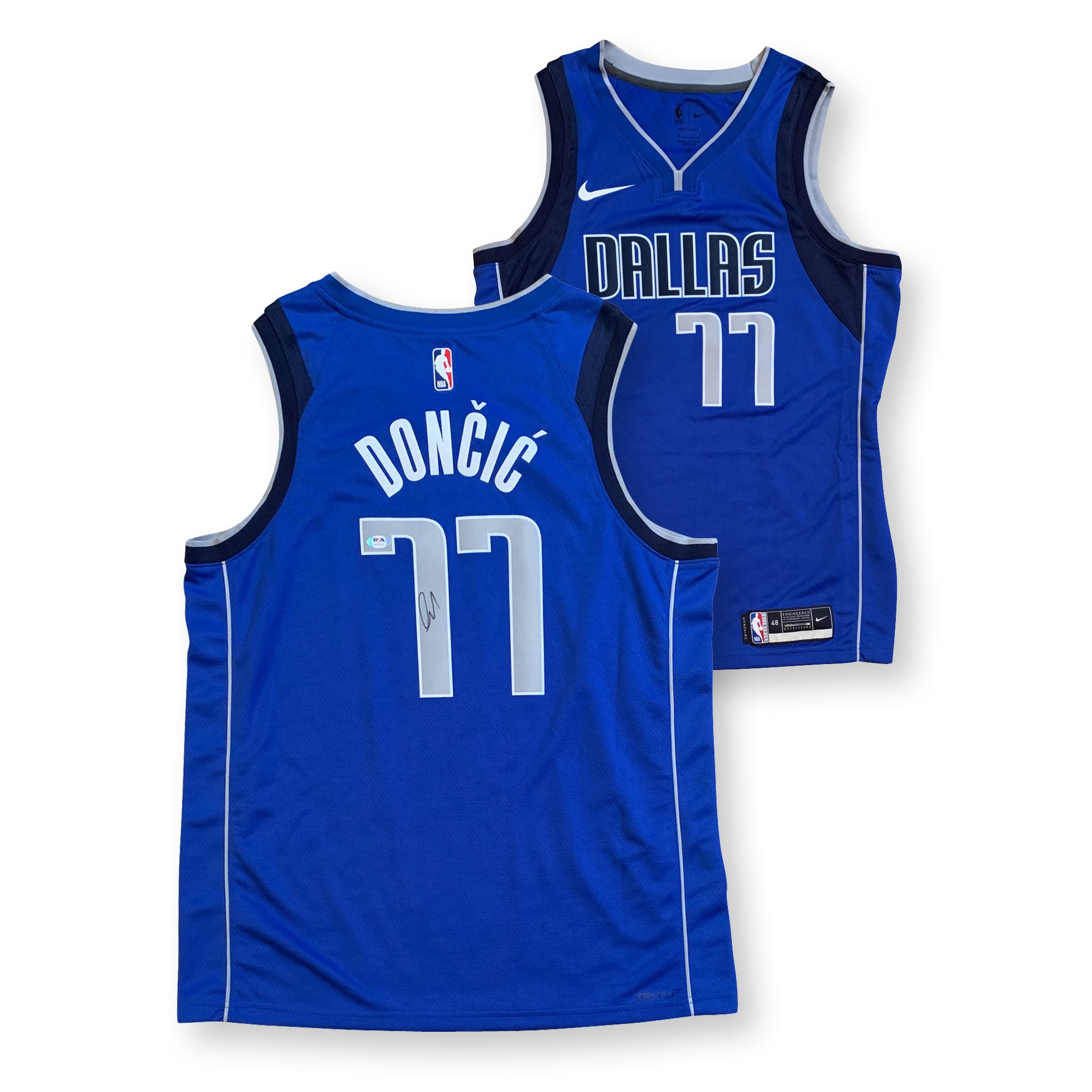 Luka Doncic Autographed Dallas Signed Swingman Basketball Jersey PSA DNA COA E