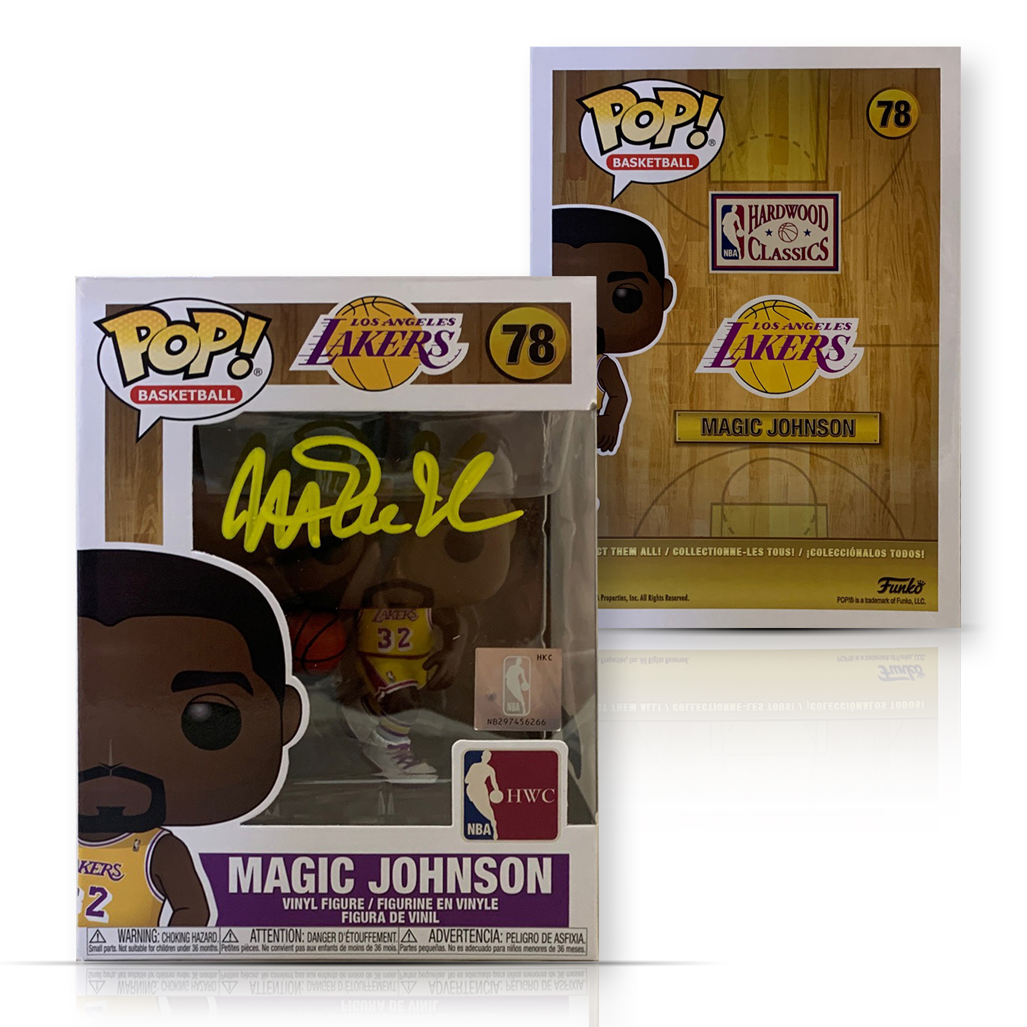 Magic Johnson Autographed Los Angeles Lakers Signed Basketball Funko Pop 78 Beckett COA
