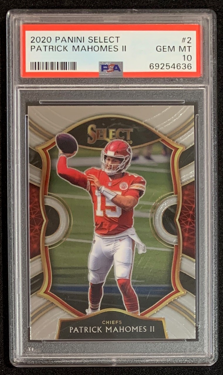 Patrick Mahomes 2020 Panini Select Football Card #2 Graded PSA 10