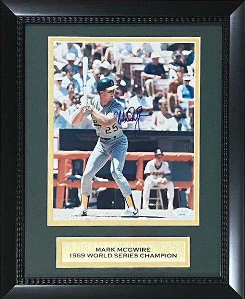 Mark McGwire Autographed Oakland Athletics Signed Baseball 8x10 Framed Photo JSA COA