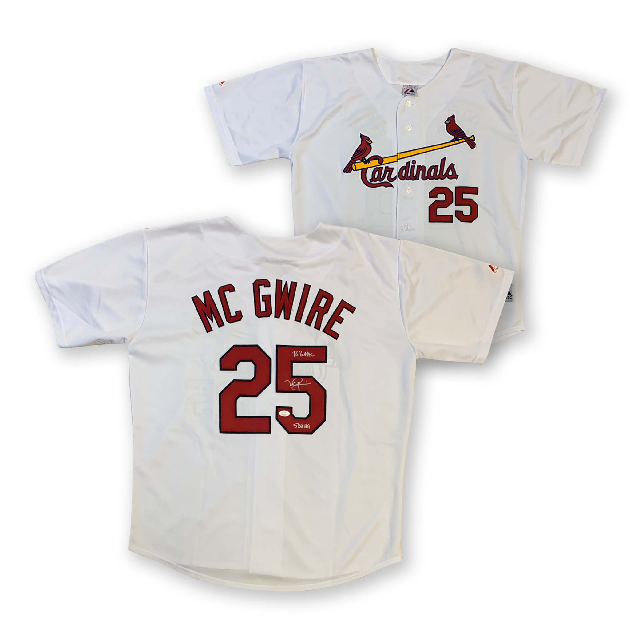 Mark McGwire Autographed St Louis Cardinals Signed Majestic Baseball Jersey BIG MAC 583 HOME RUNS JSA COA