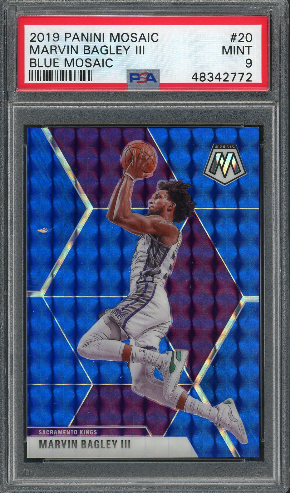 Marvin Bagley III 2019 Panini Blue Mosaic Prizm Basketball Card #20 Graded PSA 9 MINT 91/99