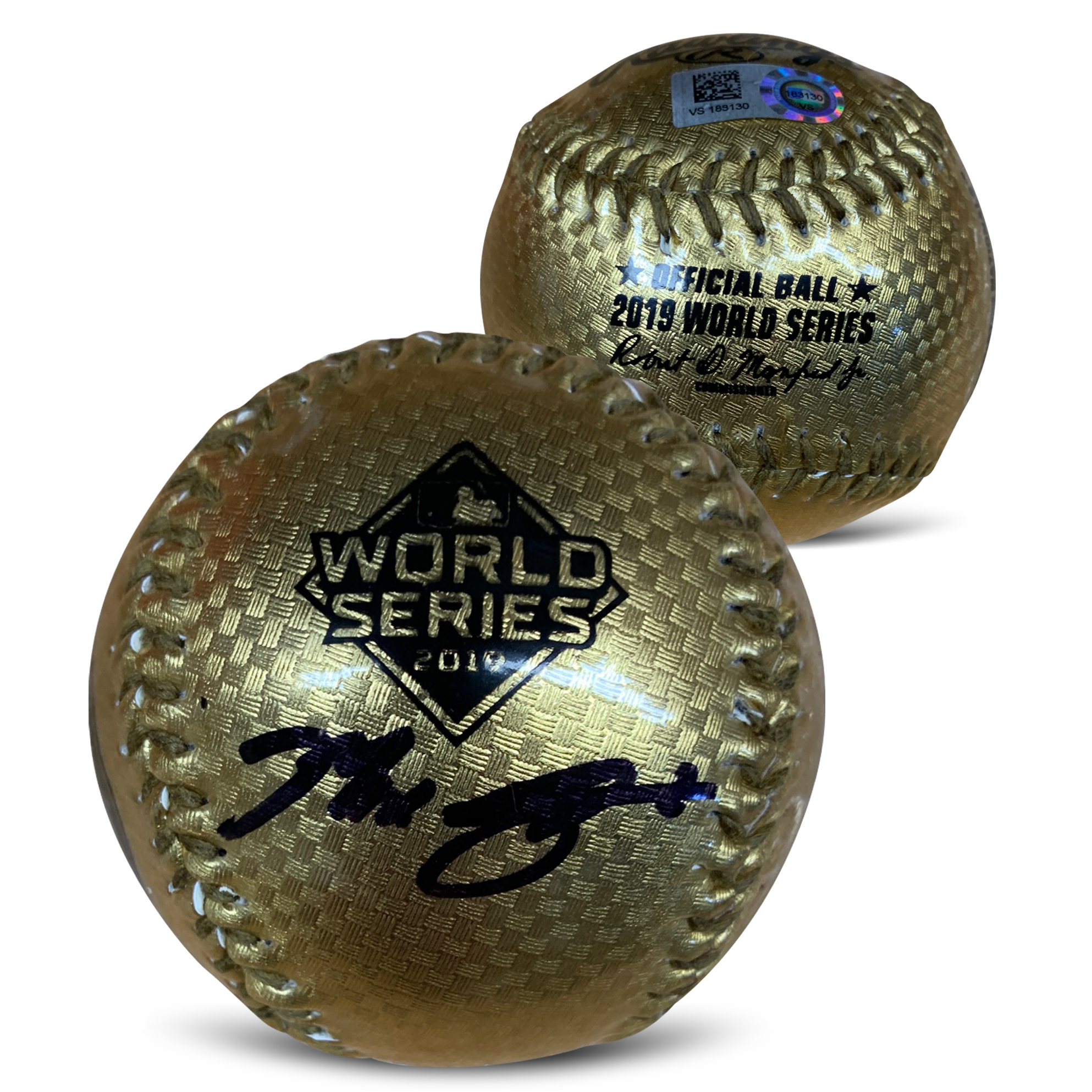 Max Scherzer Autographed 2019 World Series Signed Baseball MLB Authenticated Hologram With Display Case GOLD Max Scherzer Autographed 2019 World Series Signed Baseball MLB Authenticated Hologram With Display Case GOLD
