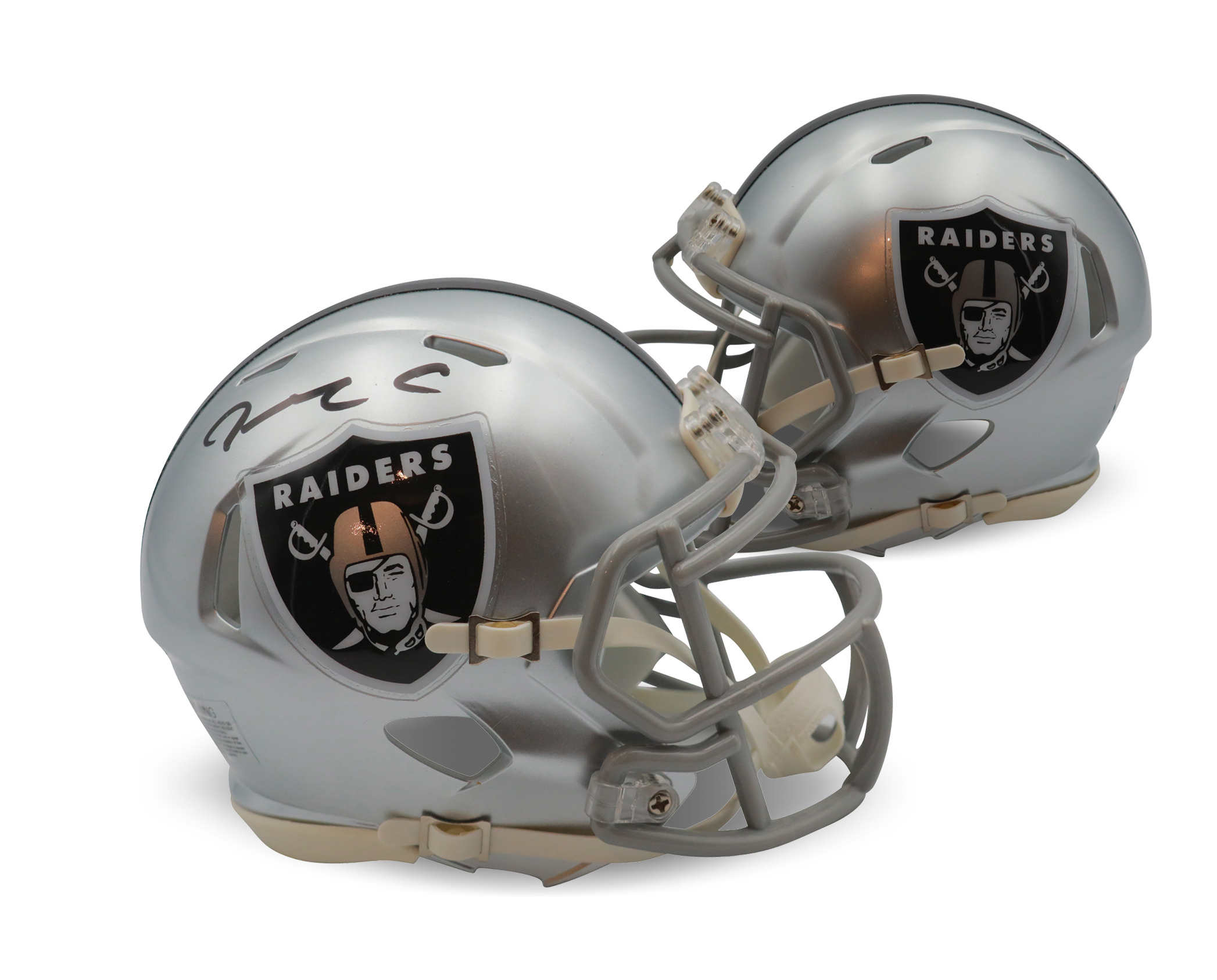 Maxx Crosby Autographed Las Vegas Raiders Signed Football Mini Helmet Fanatics Authentic COA