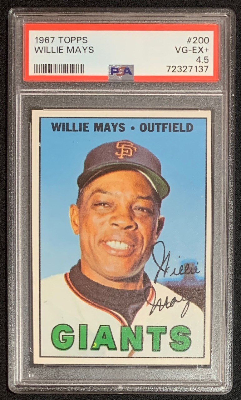 Willie Mays 1967 Topps Baseball Card #200 Graded PSA 4.5