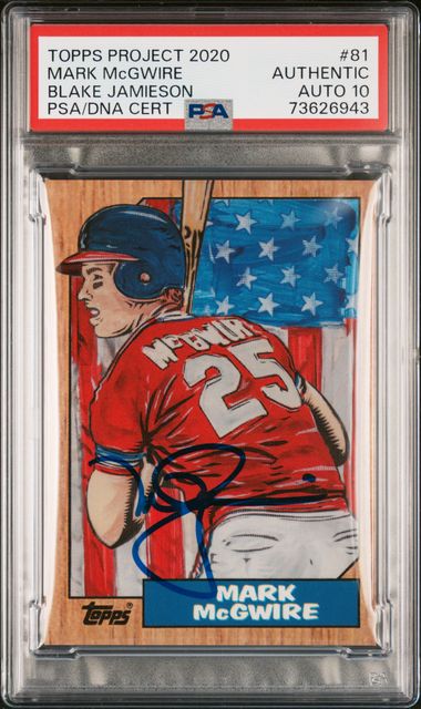 Mark McGwire Topps Project 2020 Blake Jamieson Signed Baseball Card #81 Auto Graded PSA 10