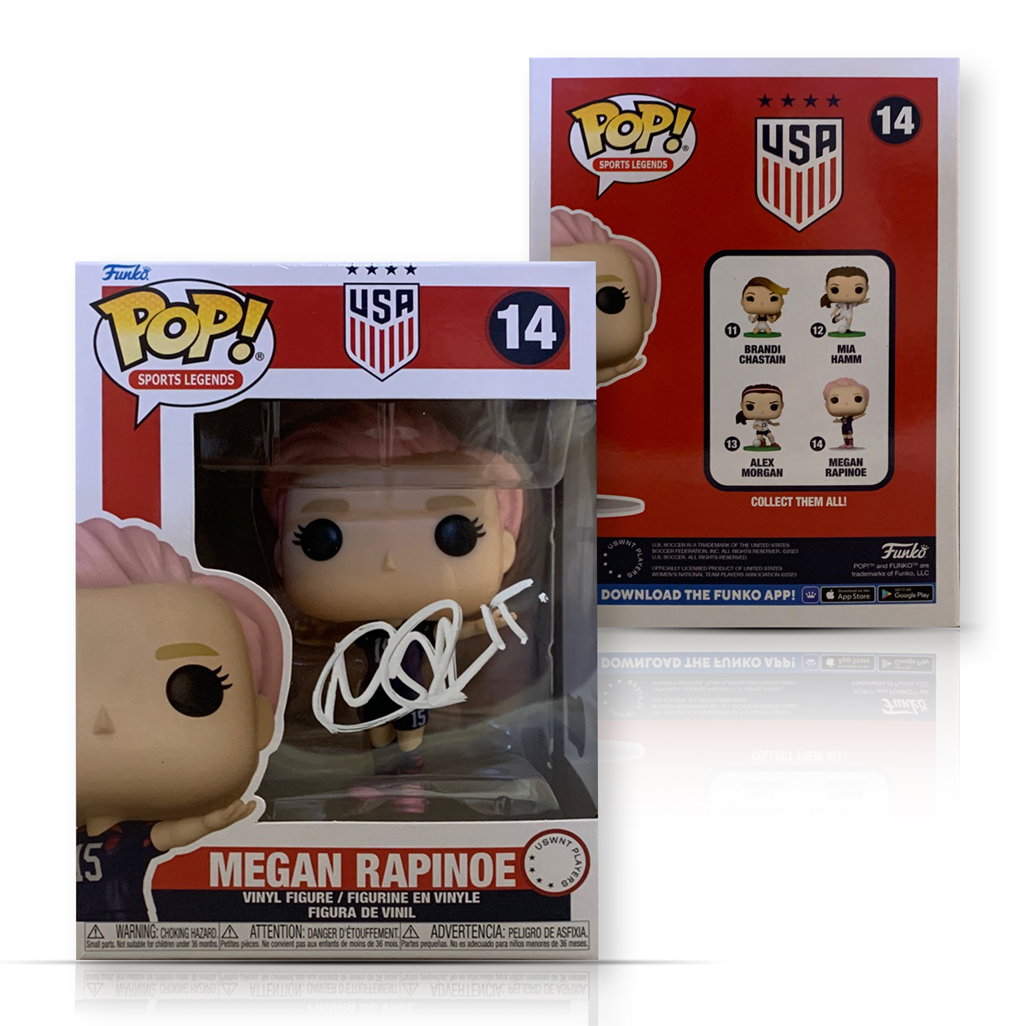 Megan Rapinoe Autographed USA Womens World Cup Signed Soccer Funko Pop #14 Beckett COA White