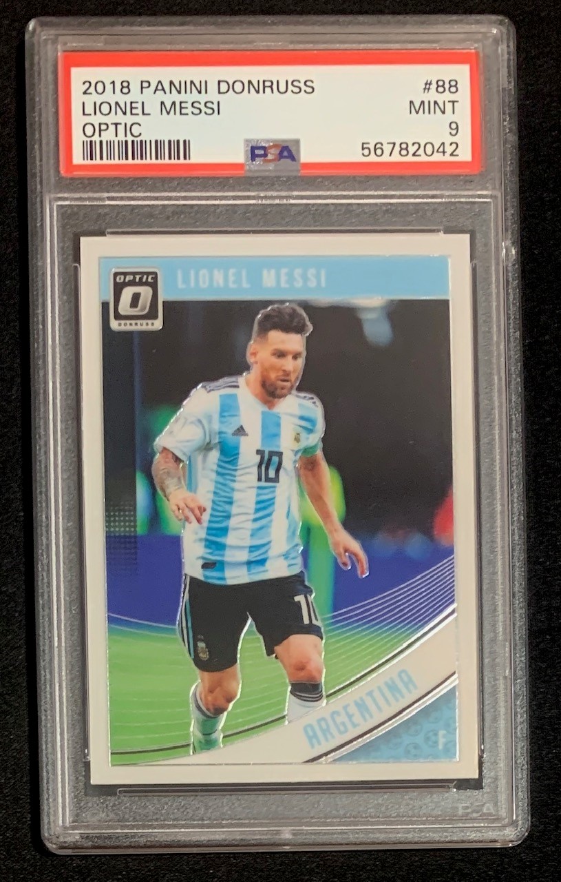 Lionel Messi 2018 Panini Donruss Optic Soccer Card #88 Graded PSA 9 Lionel Messi 2018 Panini Donruss Optic Soccer Card #88 Graded PSA 9