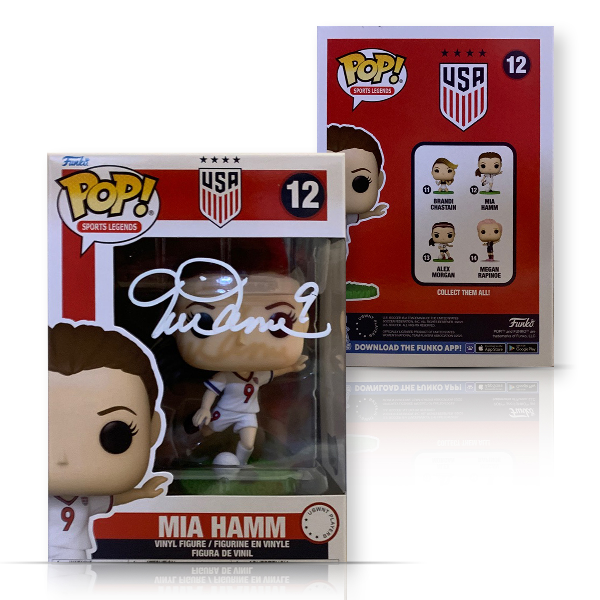 Mia Hamm Autographed USA Womens World Cup Signed Soccer Funko Pop #12 Beckett COA With Protector
