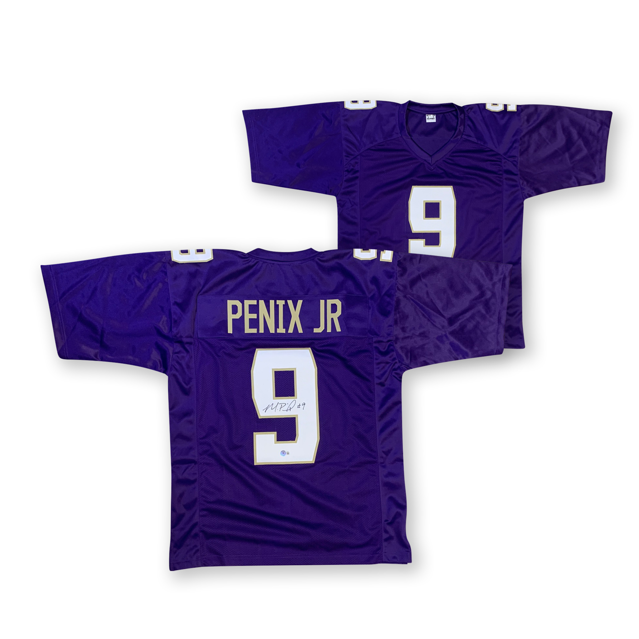 Michael Penix Jr Autograhed Custom College Style Signed Purple Jersey Beckett COA