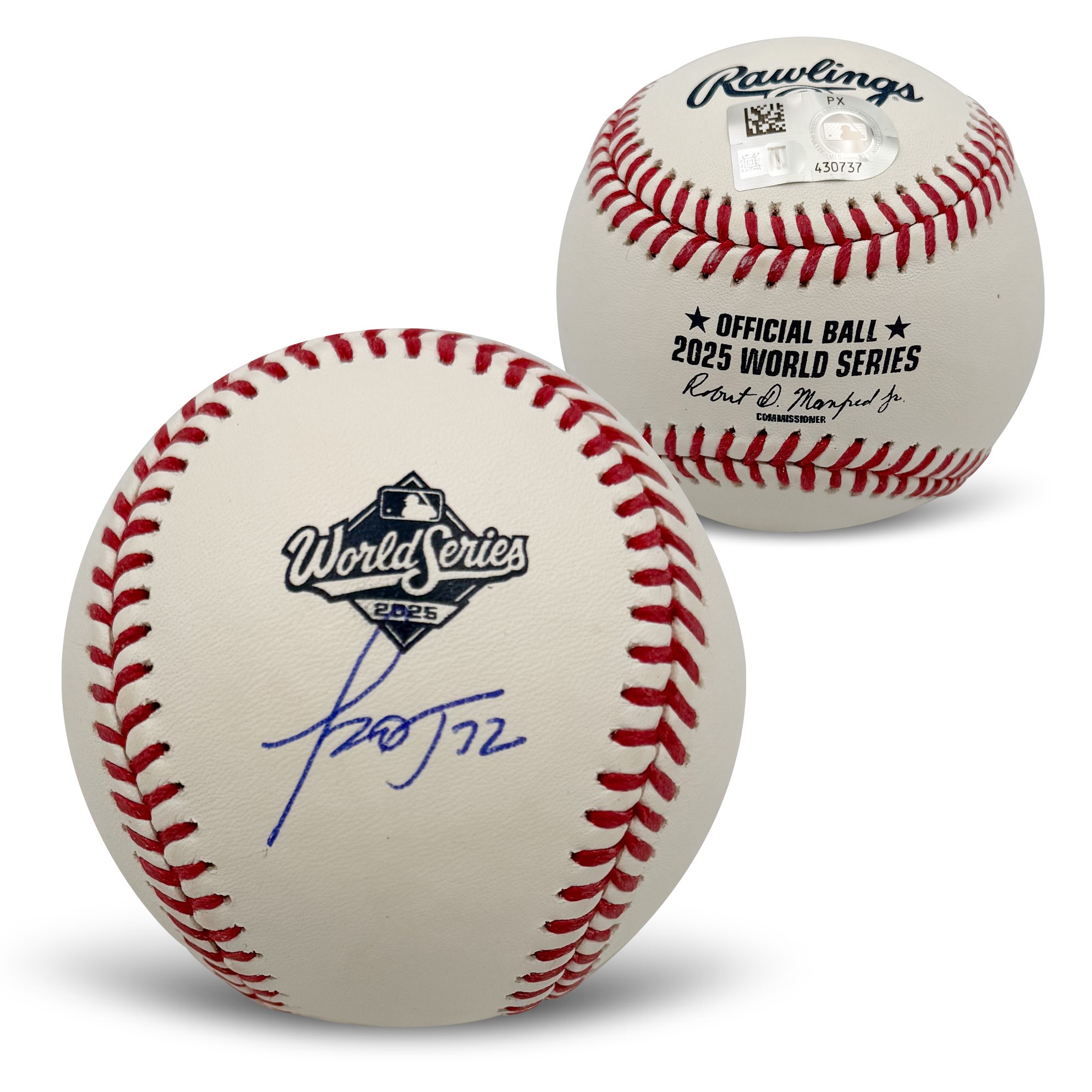 Miguel Rojas Autographed Los Angeles Dodgers 2025 World Series Signed Baseball MLB Authenticated COA With UV Display Case
