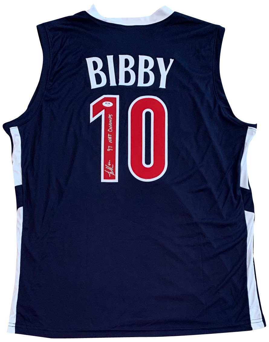 Mike Bibby Autographed Blue College Style Custom Signed Jersey 1997 National Champions PSA DNA COA