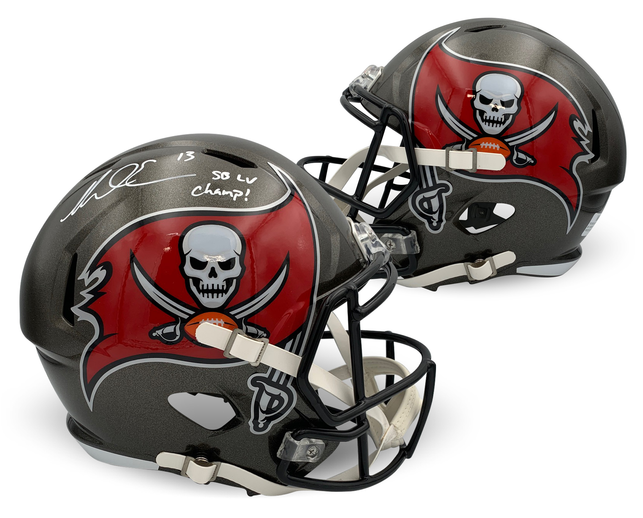 Mike Evans Autographed Tampa Bay Buccaneers Signed Full Size Replica Helmet Super Bowl LV Champs Beckett COA
