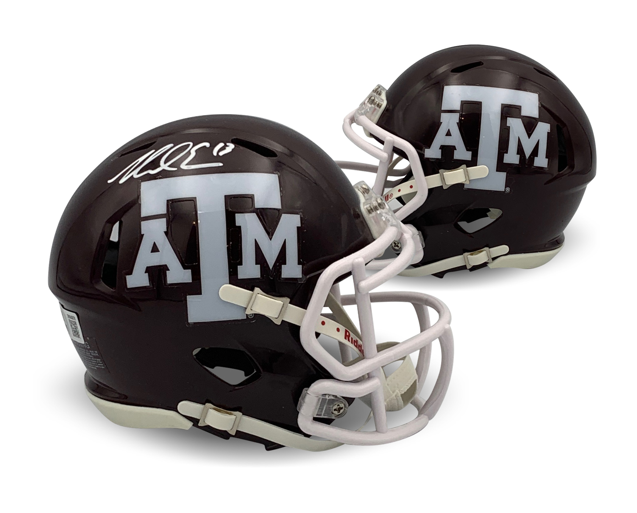 Mike Evans Autographed Texas A&M Aggies Signed Football Mini Helmet Beckett COA Maroon