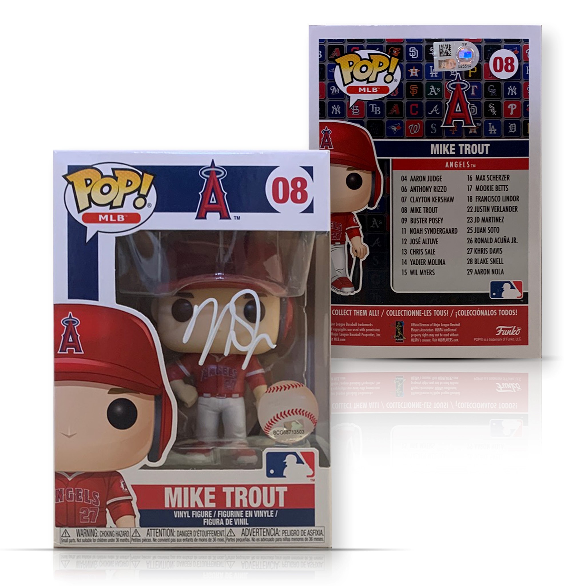 Mike Trout Autographed Los Angeles Signed Baseball Funko Pop 08 MLB Authenticated COA Mike Trout Autographed Los Angeles Signed Baseball Funko Pop 08 MLB Authenticated COA
