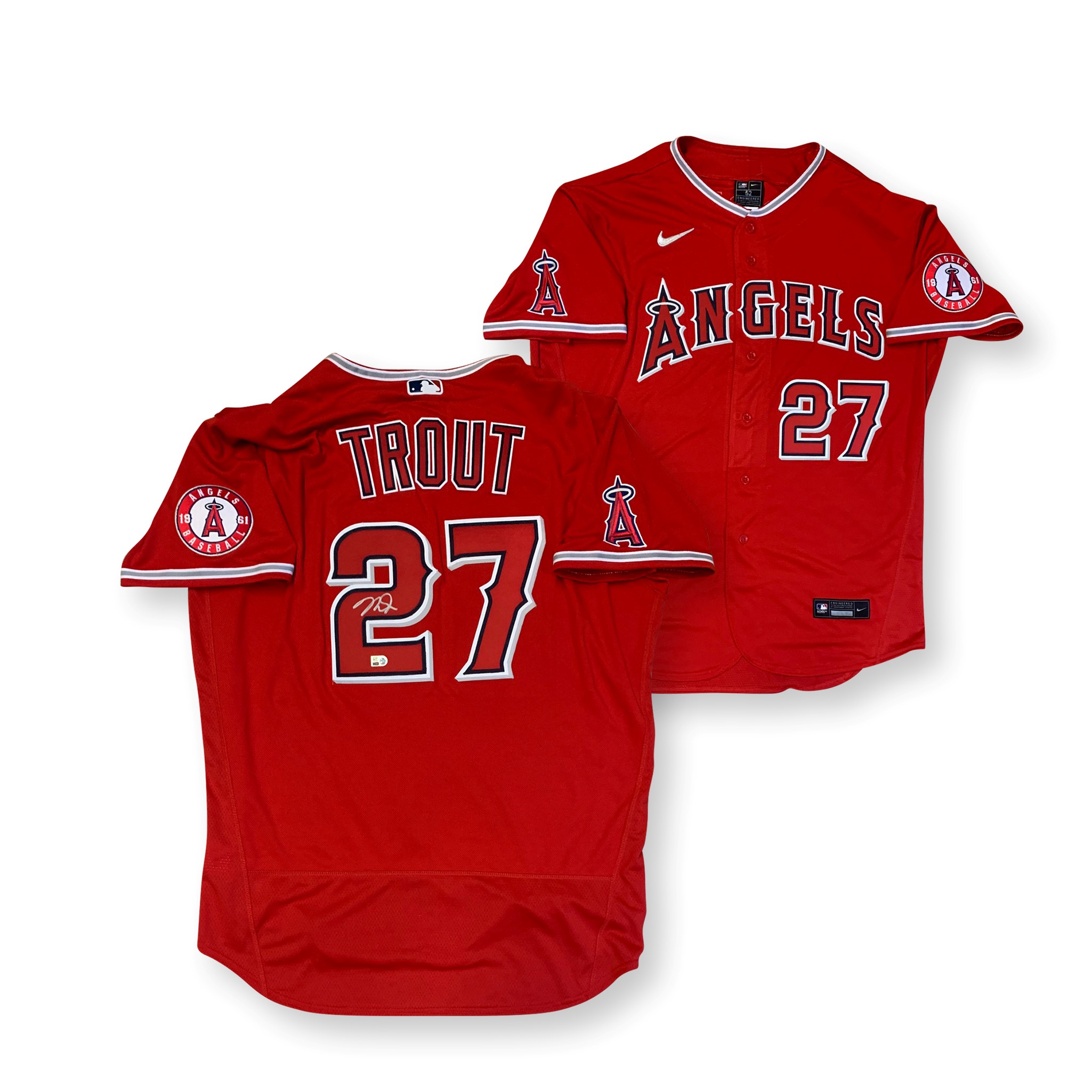 Mike Trout Autographed Los Angeles Angels Authentic Baseball Signed Nike Red Jersey MLB Authenticated COA - Ge the Official On Field Jersey! Mike Trout Autographed Los Angeles Angels Authentic Baseball Signed Nike Red Jersey MLB Authenticated COA - Ge the Official On Field Jersey!