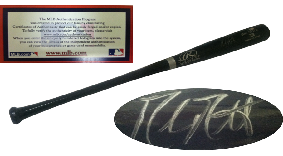 Mike Moustakas Signed Kansas City Royals Baseball Bat MLB COA