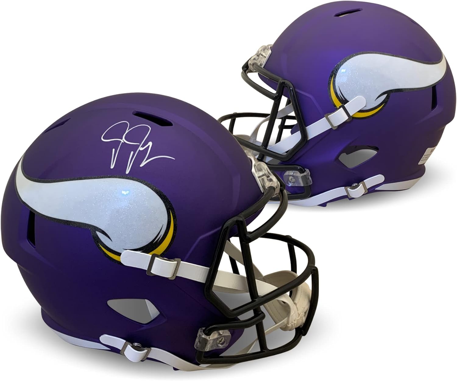 Justin Jefferson Autographed Minnesota Vikings Signed Football Mini Helmet BAS Beckett COA