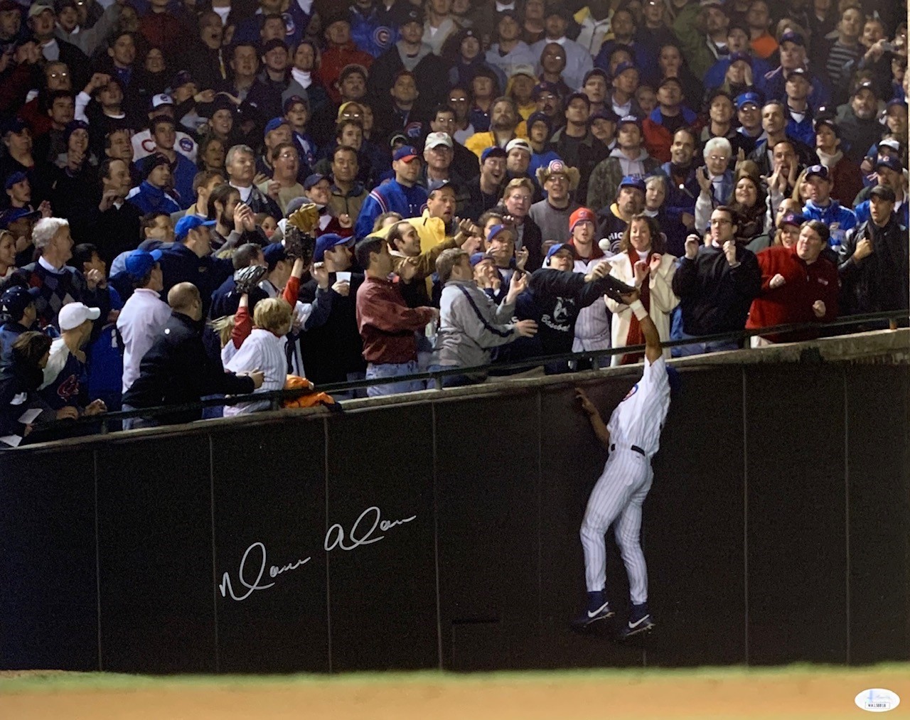 Moises Alou Autographed Chicago Cubs Steve Bartman Signed 16x20 Baseball Photo JSA COA Moises Alou Autographed Chicago Cubs Steve Bartman Signed 16x20 Baseball Photo JSA COA