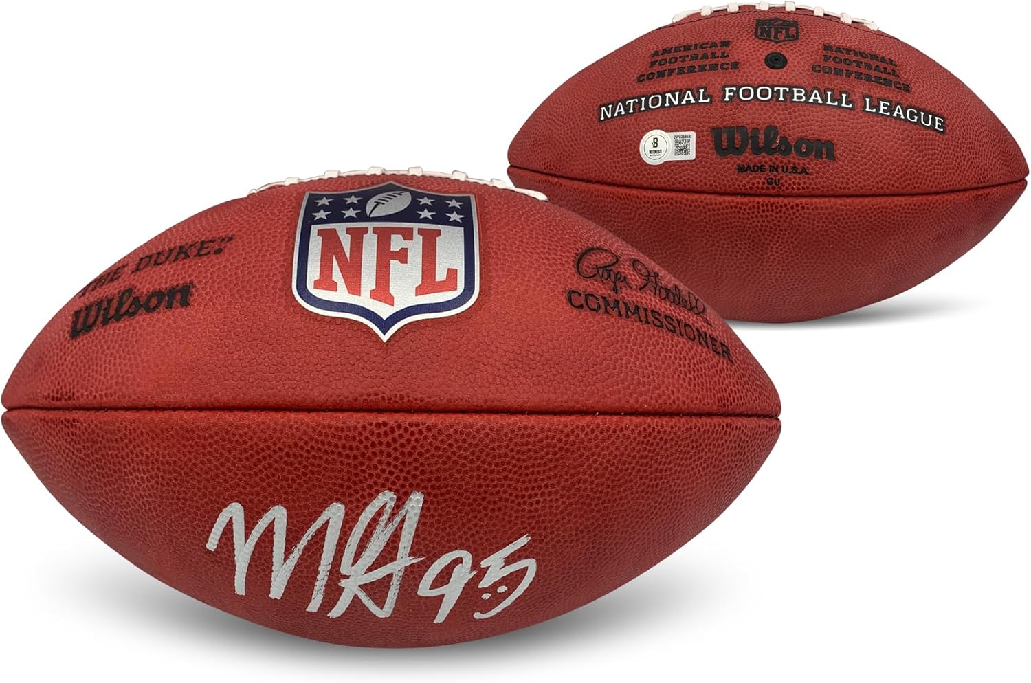 Myles Garrett Autographed Cleveland Browns Signed Authentic Full Size NFL Duke Football Beckett Witness Authenticated COA