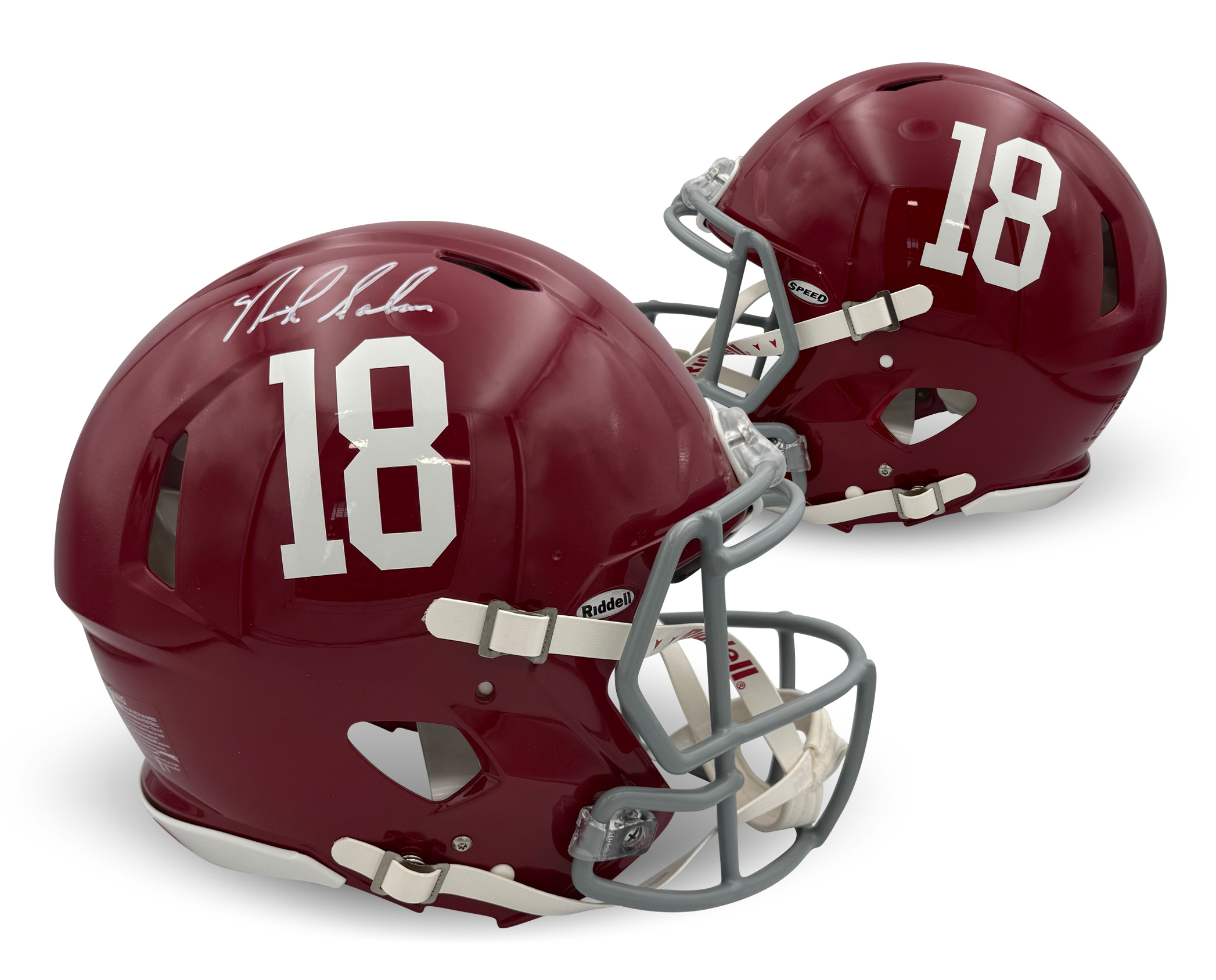 Nick Saban Autographed Alabama Crimson Tide Signed Football Full Size Authentic Helmet Beckett COA Nick Saban Autographed Alabama Crimson Tide Signed Football Full Size Authentic Helmet Beckett COA