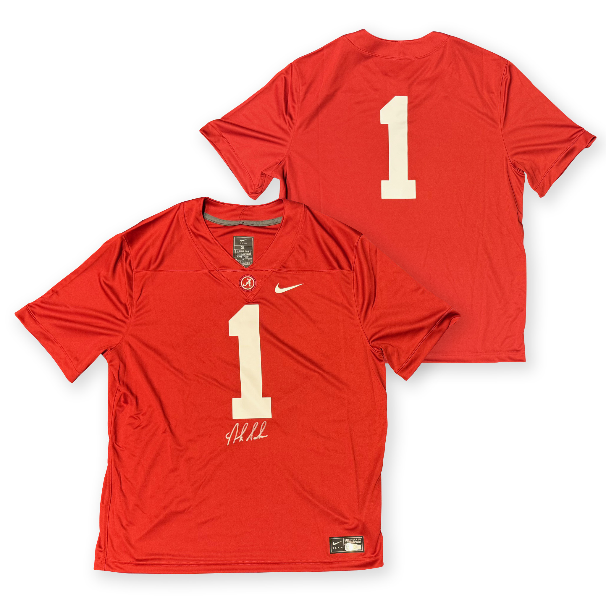 Nick Saban Autographed Alabama Crimson Tide Signed Nike Game Football Jersey Beckett Authenticated COA