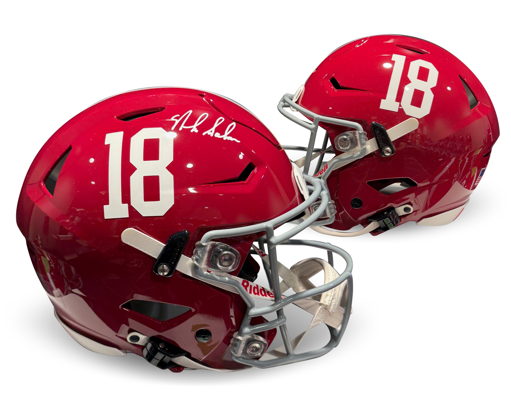 Nick Saban Autographed Alabama Crimson Tide Signed Football Mid Sized SpeedFlex Helmet Beckett Authenticated COA