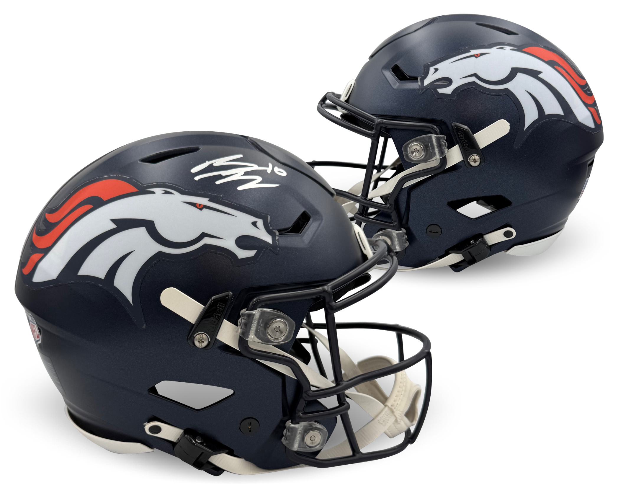 Bo Nix Autographed Denver Broncos Signed Football Full Size SpeedFlex Helmet Beckett COA Bo Nix Autographed Denver Broncos Signed Football Full Size SpeedFlex Helmet Beckett COA