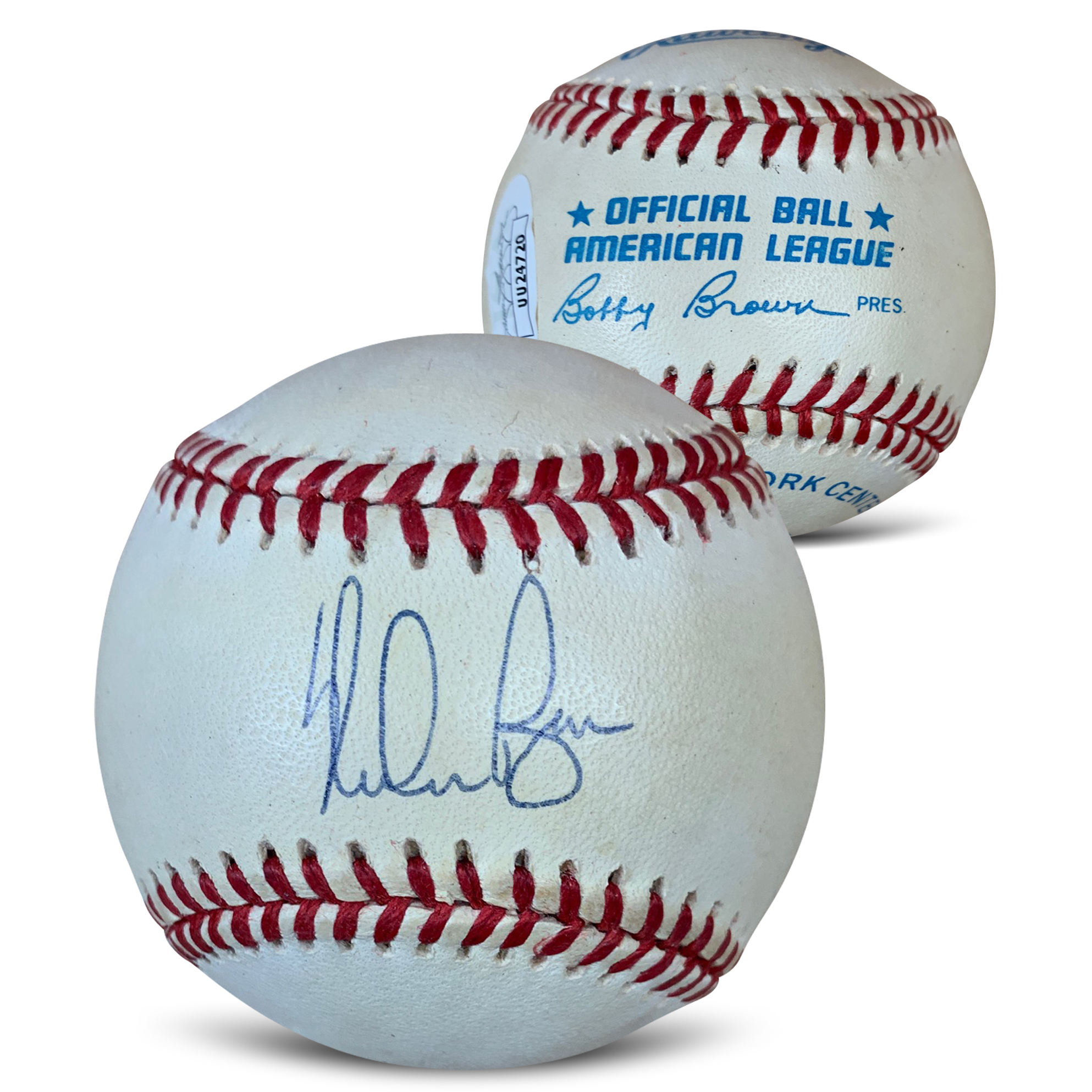 Nolan Ryan Autographed American League Signed MLB Baseball With Display Case JSA COA UU24720 Nolan Ryan Autographed American League Signed MLB Baseball With Display Case JSA COA UU24720