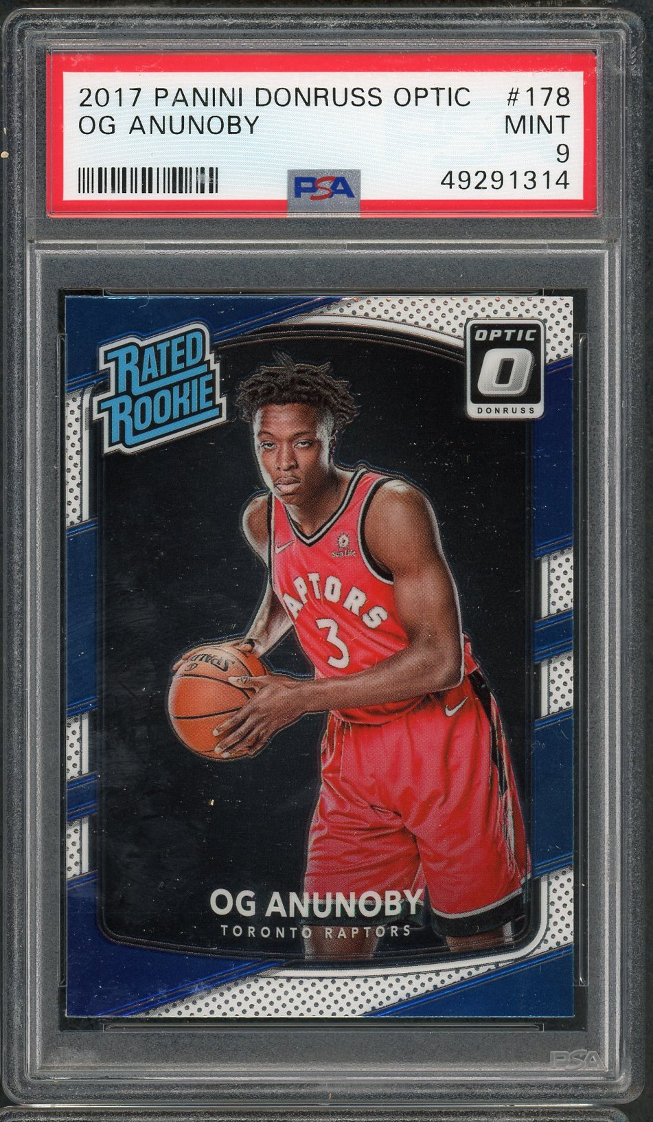 OG Anunoby 2017 Panini Donruss Optic Basketball Rookie Card RC #178 Graded PSA 9 MINT