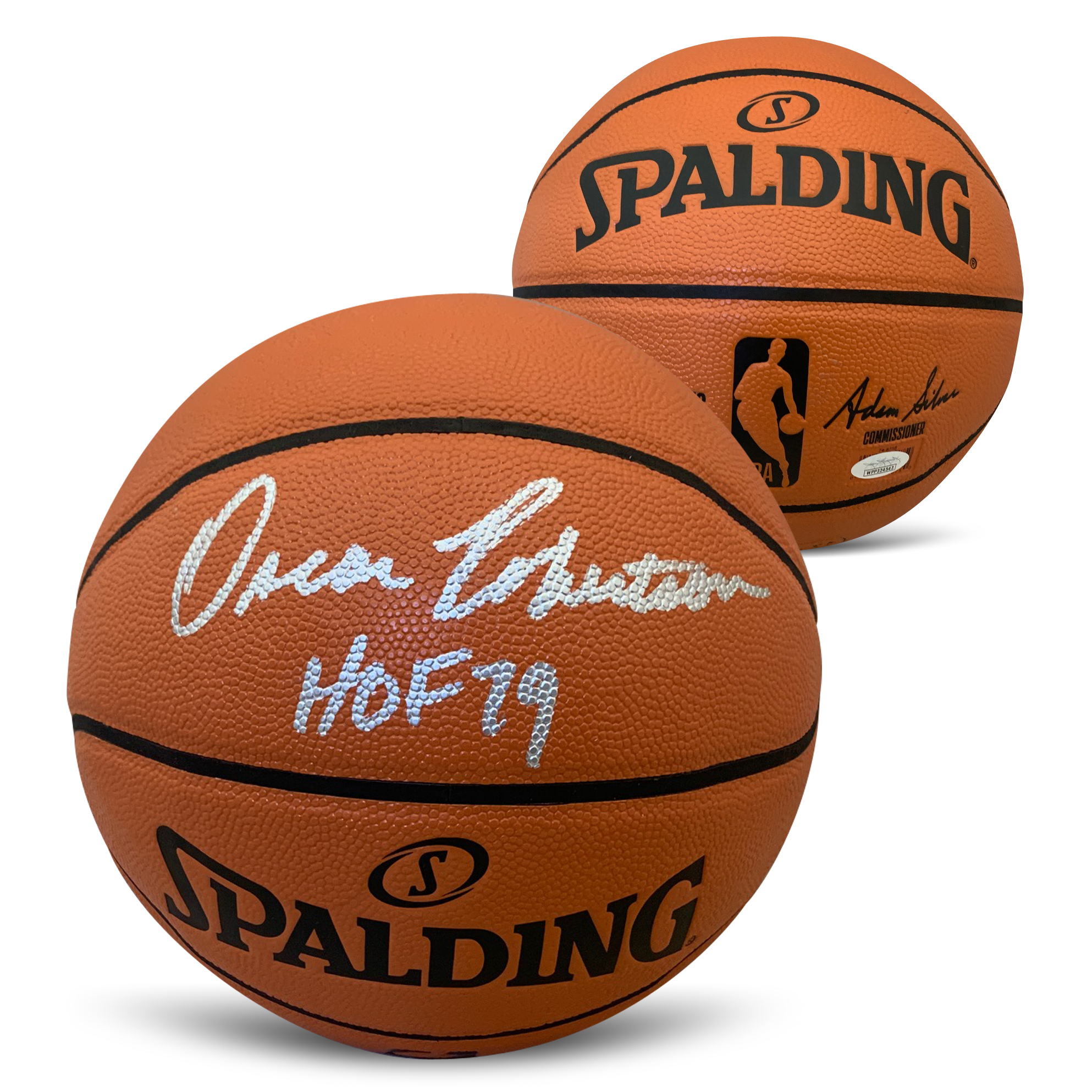 Oscar Robertson Autographed NBA Full Size Replica Signed Basketball Hall of Fame HOF 79 JSA COA Oscar Robertson Autographed NBA Full Size Replica Signed Basketball Hall of Fame HOF 79 JSA COA