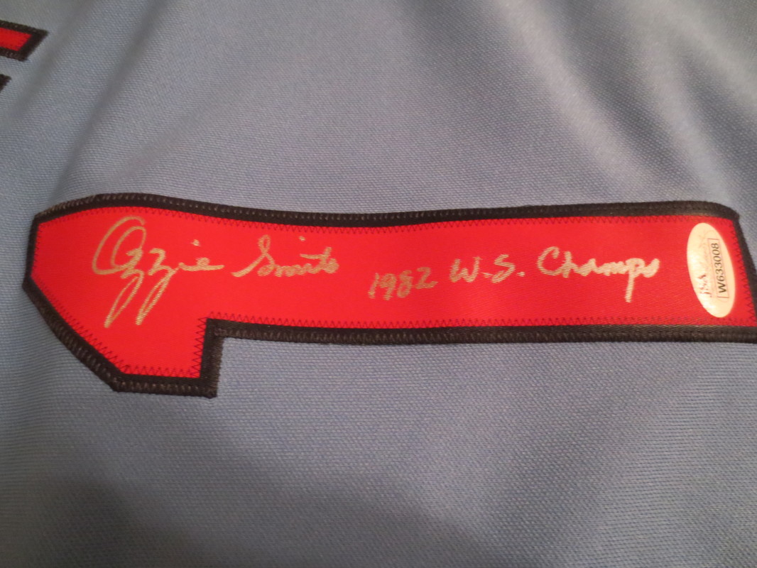 ozzie smith autographed jersey