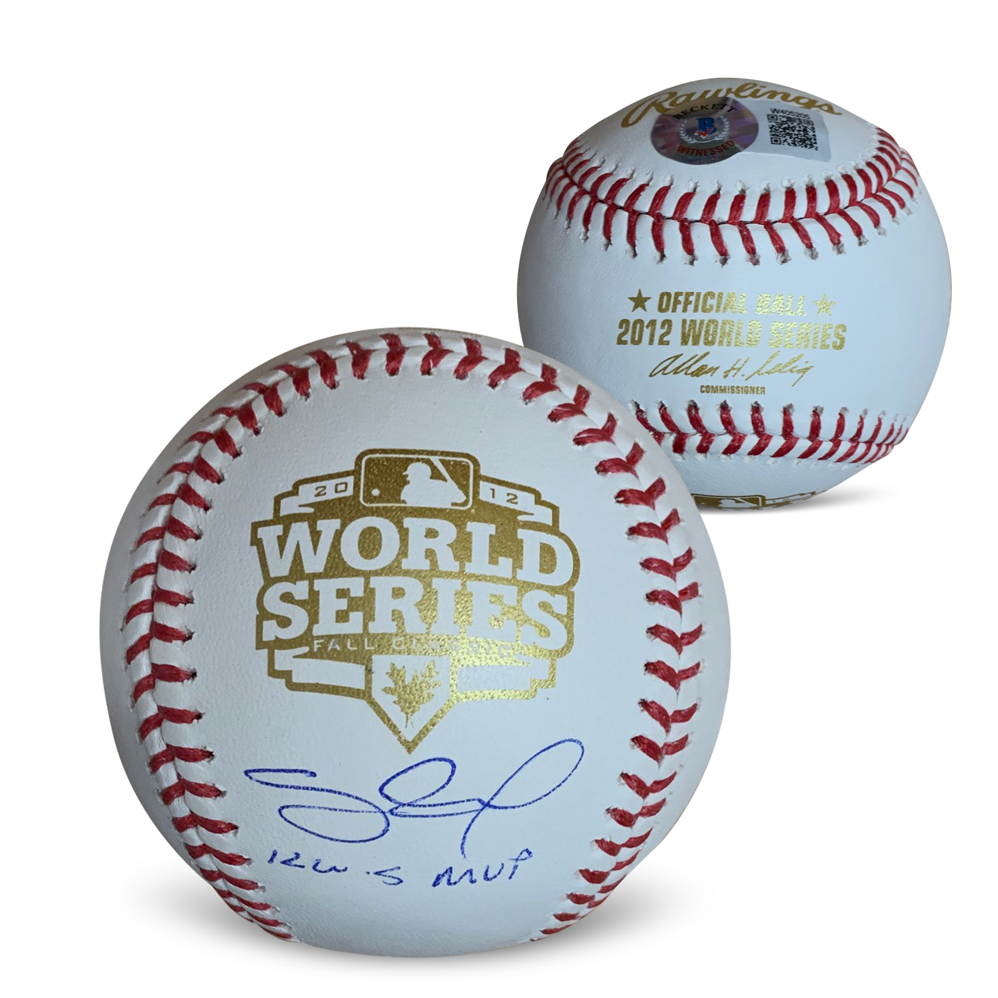 Pablo Sandoval Autographed 2012 World Series MVP Signed Baseball Beckett COA With UV Display Case