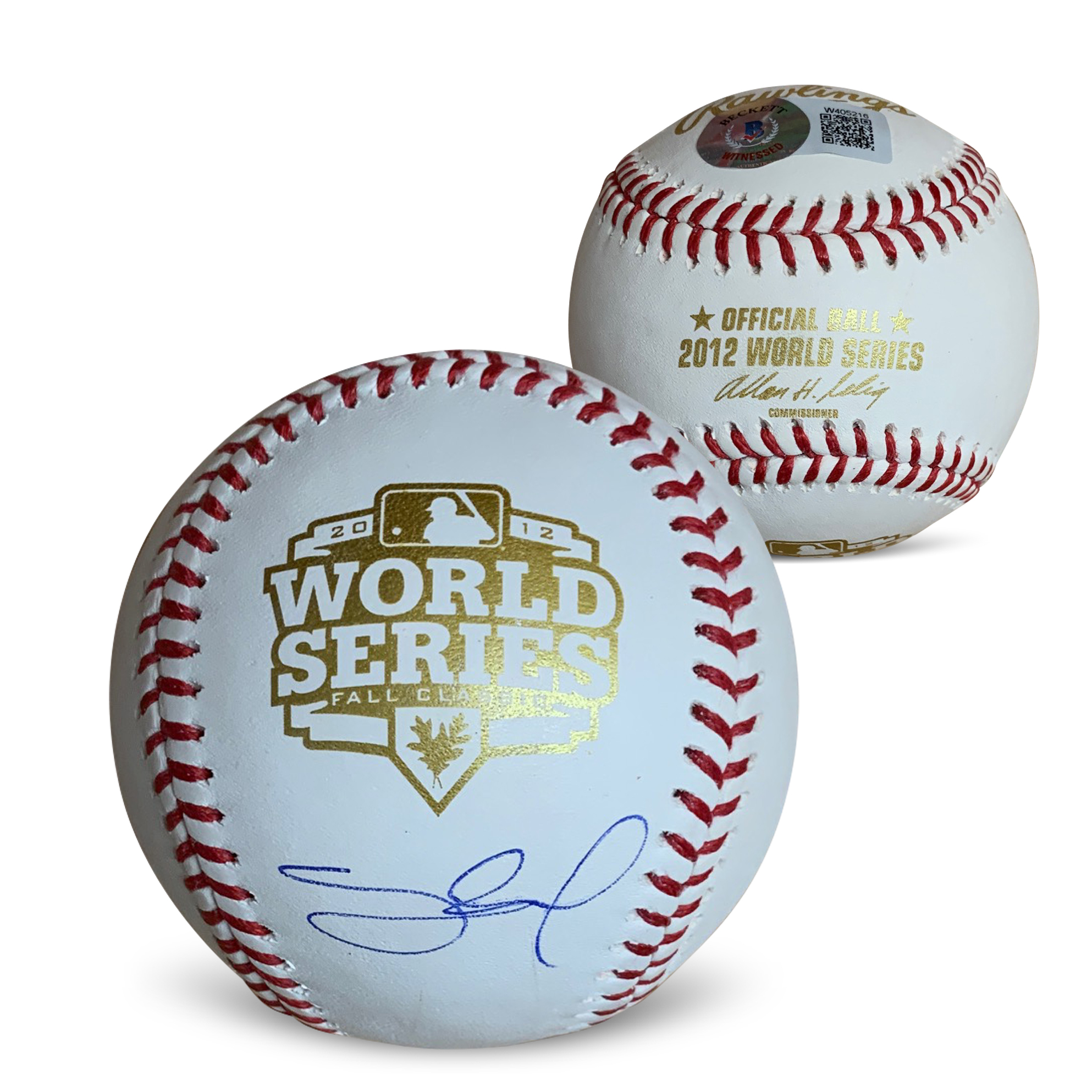 Pablo Sandoval Autographed 2012 World Series Signed Baseball Beckett COA With UV Display Case
