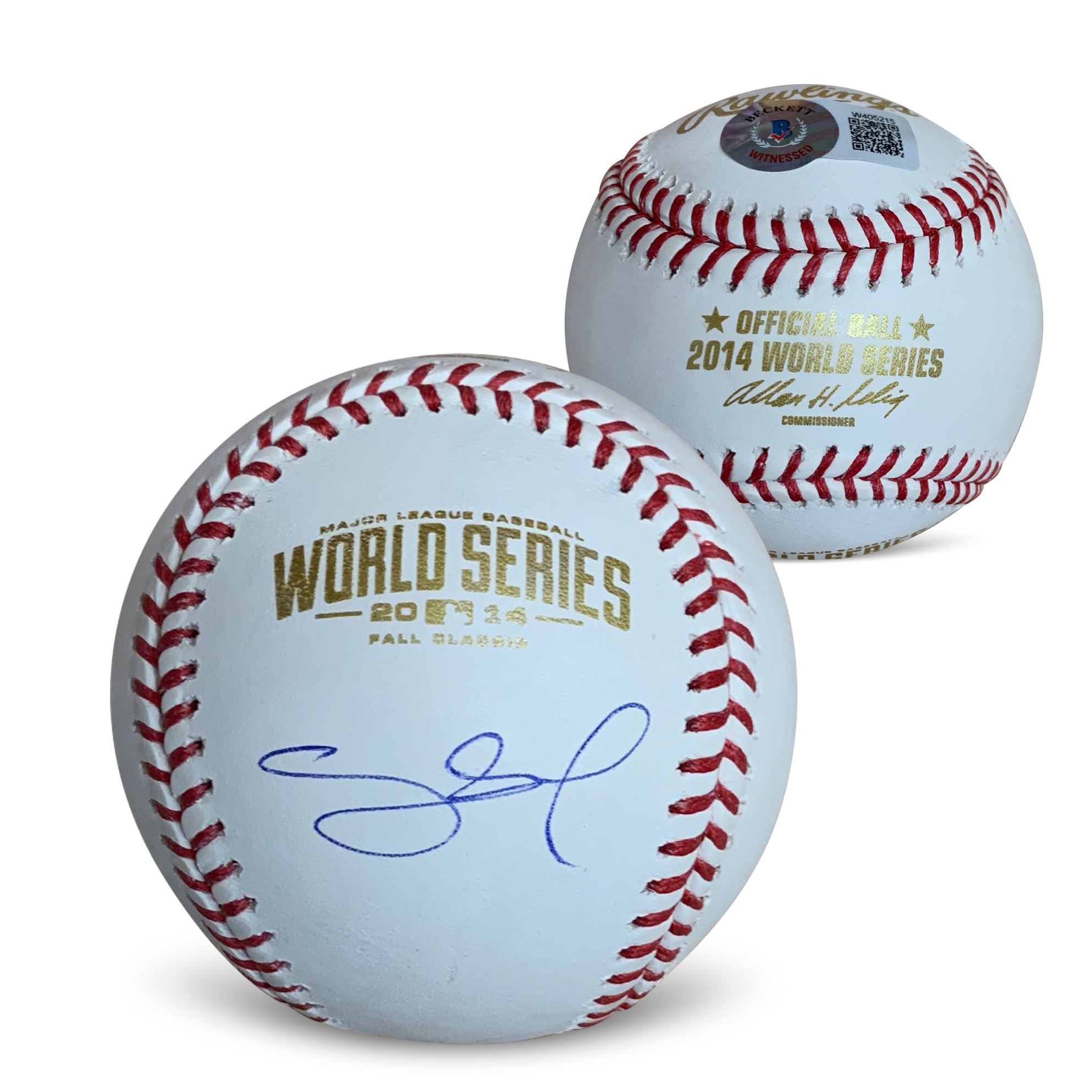 Pablo Sandoval Autographed 2014 World Series Signed Baseball Beckett COA With UV Display Case