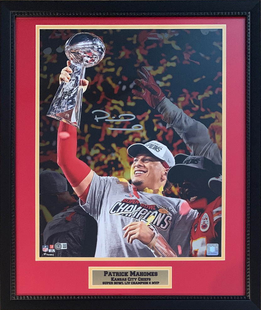 Patrick Mahomes Autographed Kansas City Super Bowl LIV 54 Signed 16x20 Framed Photo Beckett COA