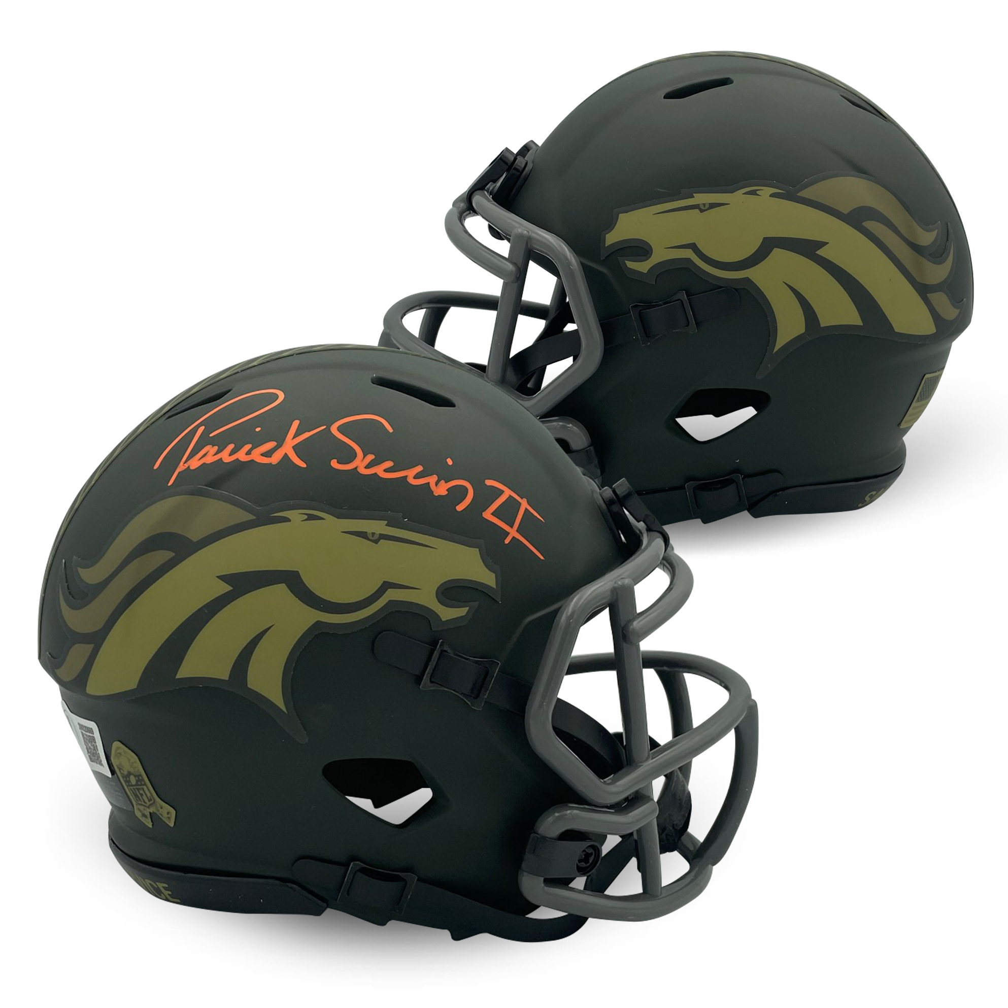 Patrick Surtain II Autographed Denver Broncos Salute to Service STS Signed Football Mini Helmet Beckett COA Patrick Surtain II Autographed Denver Broncos Salute to Service STS Signed Football Mini Helmet Beckett COA