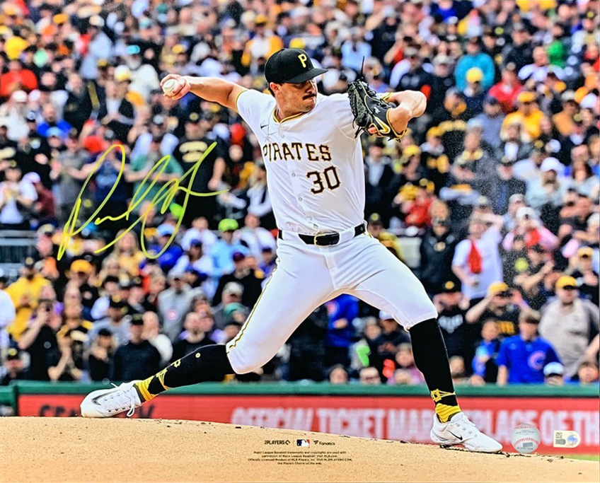 Paul Skenes Autographed Pittsburgh Pirates MLB Debut Signed Baseball 16x20 Photo Hologram COA Paul Skenes Autographed Pittsburgh Pirates MLB Debut Signed Baseball 16x20 Photo Hologram COA