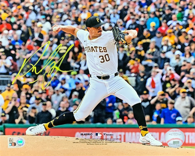 Paul Skenes Autographed Pittsburgh Pirates MLB Debut Signed Baseball 8x10 Photo Hologram COA Paul Skenes Autographed Pittsburgh Pirates MLB Debut Signed Baseball 8x10 Photo Hologram COA