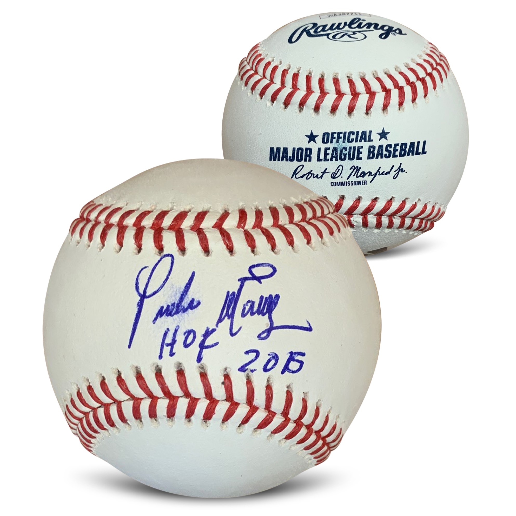 Pedro Martinez Autographed Hall of Fame HOF 2015 Signed MLB Baseball JSA COA With Display Case Smudged